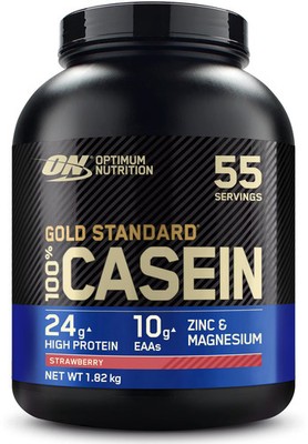 Optimum Nutrition 100 % Gold Standard Casein, 1820 g (4 lb) Dose, Strawberry Del