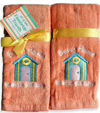 Nantucket Fingertip Towels Set of 2 Embroidered No Shoes Required Beach House