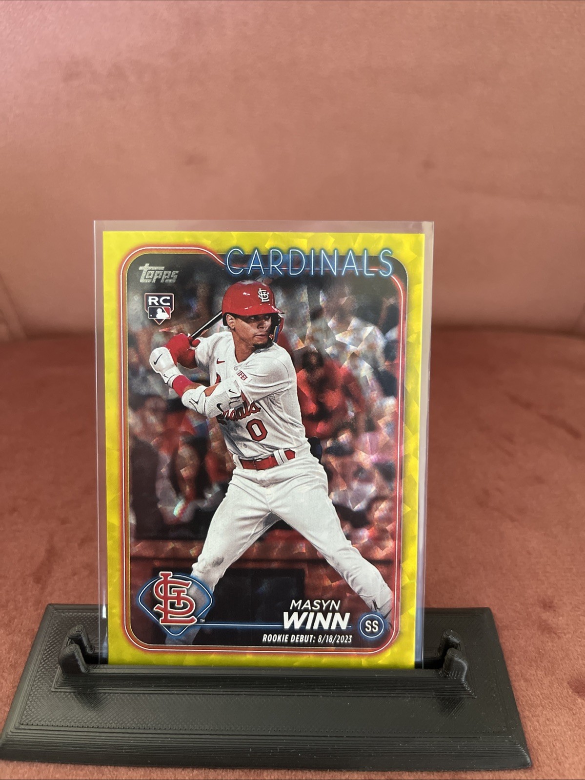 2024 Topps Update Masyn Winn #US272 RC Debut Yellow Crackle 3/50 Cardinals