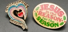 CHRISTIAN PINS JESUS / GOD Set Of 2