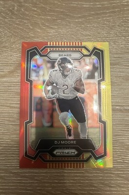2023 Panini Prizm - D.J. Moore #47 Red & Yellow Prizm /44