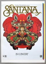 SANTANA  &ndash; rare vintage original 1976 concert poster *UNCUT PROOF*