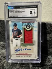 2024 Panini Boys of Summer Prospect Material Auto Dylan Crews PMS-DC /99 CGC 8.5