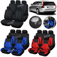 9PCS FULL SET FRONT REAR CAR SEAT COVERS PROTECTORS UNIVERSAL FOR VW BMW FORD