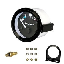 Water Temperature Gauge 52mm 12V Water Temp Meter 100-250 Fahrenheit White LED L