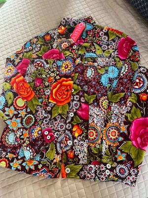 Oilily Vintage Floral Jean Style Jacket XL NEW w Tags
