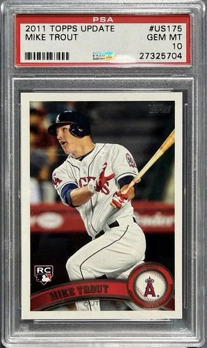 2011 Topps Update Mike Trout ROOKIE RC #US175 PSA 10 GEM MINT - Angels - HOF