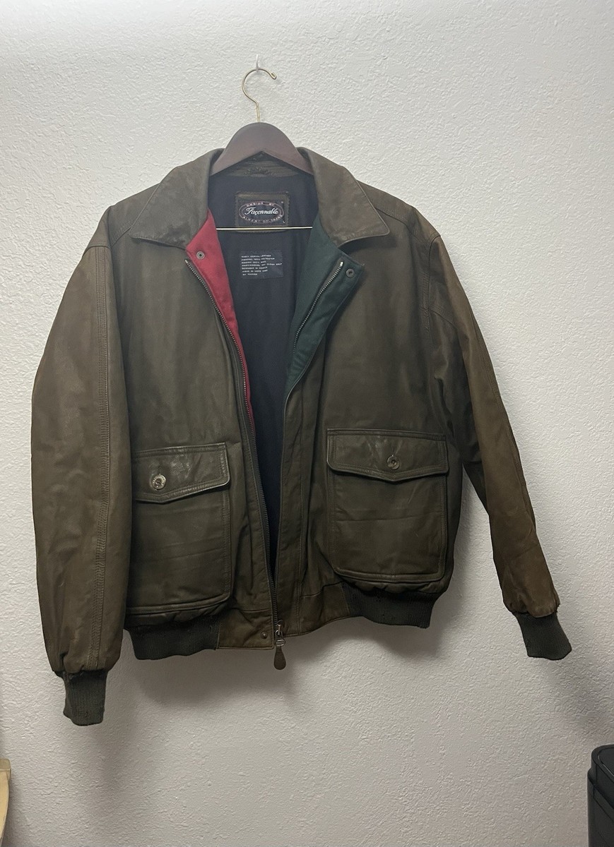 Faconnable By Albert Goldberg Vintage Genuine Leather Brown Jacket Men Large