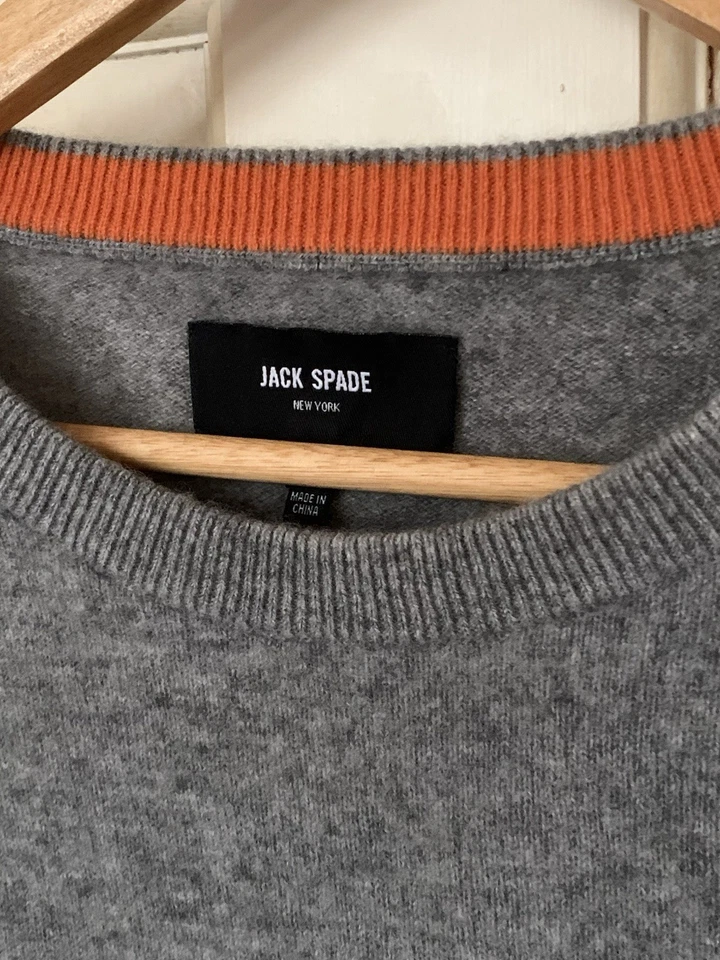 Jack Spade Sweater Mens gray pullover 100% cashmere S - Image 4 of 4