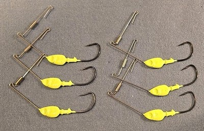 6 ~Vintage 3/8 oz Spinnerbait Heads Chart Quick Chg. Blade System Wide Gap Hooks