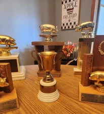 🐖1950s🔥RARE Pig Hog Trophy Champion Market Boar Sow CHESTER WHITES Iowa Sign