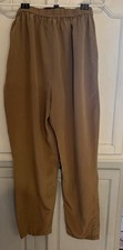Vintage 1990's Silk Gold/tan Diane Von Furstenberg Sz M Pants Pockets 