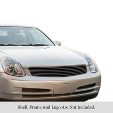 For Infiniti G35 03-04 APG 1-Pc Black 8x6 mm Horizontal Billet Main Grille