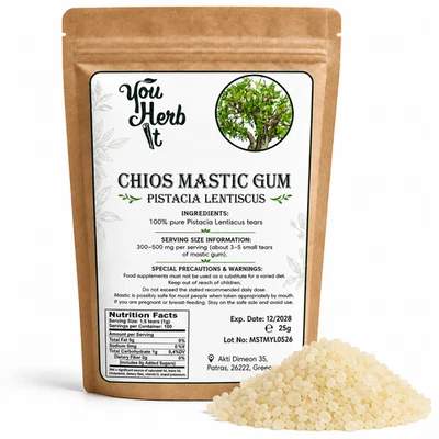 Masilla Chios Masticha - Pequeñas lágrimas 300 g - 1,95 kg - Pistacia Lentiscus L. - Imagen 1 de 3