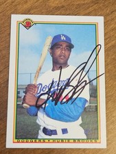 1990 Bowman HUBIE BROOKS Dodgers In-Person Signed AUTO Autographed