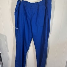 Cherokee Workwear Scrub Pants XL Royal Blue Unisex Elastic Waist Cargo