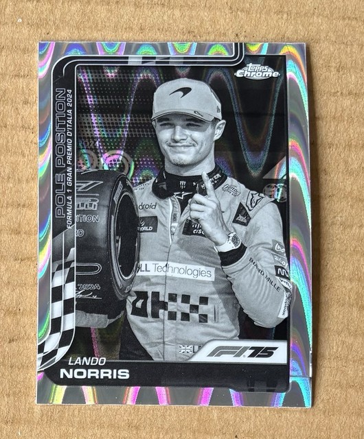 2025 Topps Chrome Formula 1 F1 #120 Lando Norris B&W Raywave Refractor