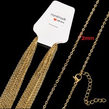 10pcs 45 5cm Gold Stainless Steel Link Cable Chain Necklace with Lobster Clasps