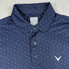 Callaway Opti-Dri Men  s Medium Blue Geometric AOP Performance Golf Polo Shirt