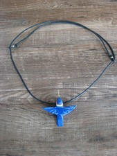 Hand Carved Lapis Hummingbird Fetish Necklace Matt Mitchell