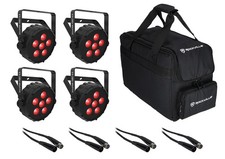  4 Chauvet DJ SLIMPAR T6 BT ILS D-Fi USB DMX Wash Lights w/Bluetooth Bag Cables