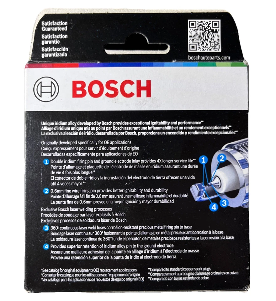 4 bujías Bosch doble iridio para MAZDA 2009-2013 6 L4-2,5 L Foto 2 de 2