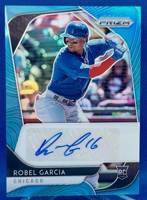 2020 Panini Prizm Robel Garcia Rookie Autograph Carolina Blue Prizm #/50 (RC)