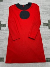 Carolina Herrera Dress Womens 8 Red Knit Blouson * 