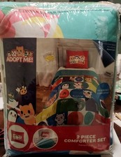 New Adopt Me 2 Piece Comforter Twin/ Full Reversible 1 Pillow Case