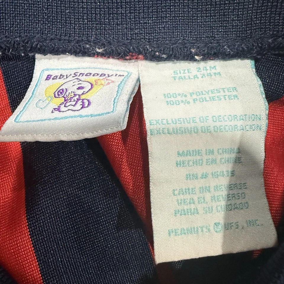Camisa de Fútbol Vintage Y2K Bebé Snoopy 24 Meses Años 90 Polo Cuello Cacahuetes 24M Roja Foto 2 de 4