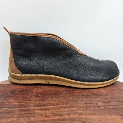 Danner Forest Moc Boots Men 9.5 Black Brown Leather Shearling Wool Lined Slipper