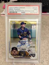 Brice Turang RC 2023 Topps Chrome Refractor Auto  #RA-BT PSA 9 MINT
