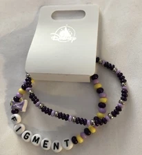 Disney Parks Epcot Figment Friendship Bead Stretch Bracelet Set Of 2