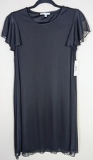 Tash + Sophie Women's Dress Black Flutter Sleeve Midi Size XS LBD Classic New!