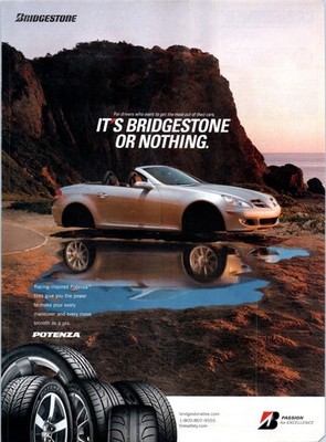 2008 Bridgestone Potenza Tires Mercedes SLK Roadster Vintage Print Ad Wall Art