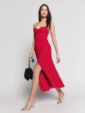 Reformation Kourtney Midi Dress Cherry Red 2