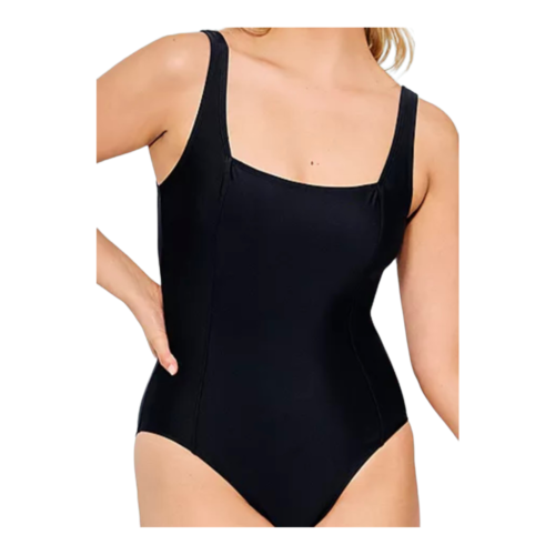 Mynah Women Swimsuit 1 Piece Thick Strap Shelf Bra Cups Black Plus 20W NEW