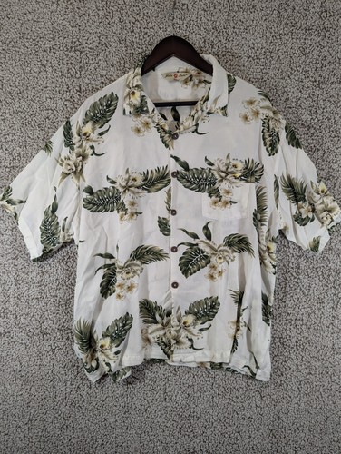 HULA HULA HAWAII Hawaiian Shirt Men's Short Sleeve Button Floral Men's 2XL