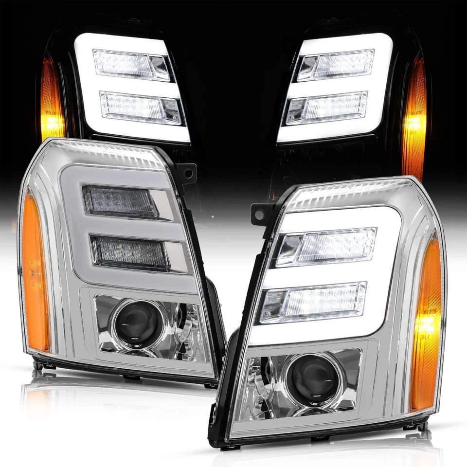 [HID] LED DRL Projector Headlights For Cadillac Escalade ESV EXT 2007-2014 Foto 2 de 4