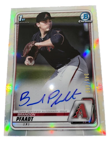 RARE Refractor Brandon Pfaadt 345/499 RC Auto 2020 Bowman Chrome Diamondbacks