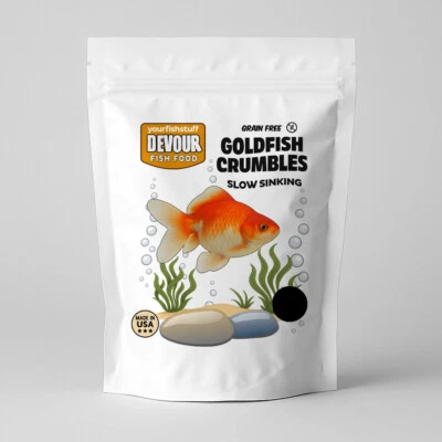 YOUR FISH STUFF YFS Grain Free Goldfish Sinking Crumbles 2-4mm Bulk Aquarium Fish Food Devour