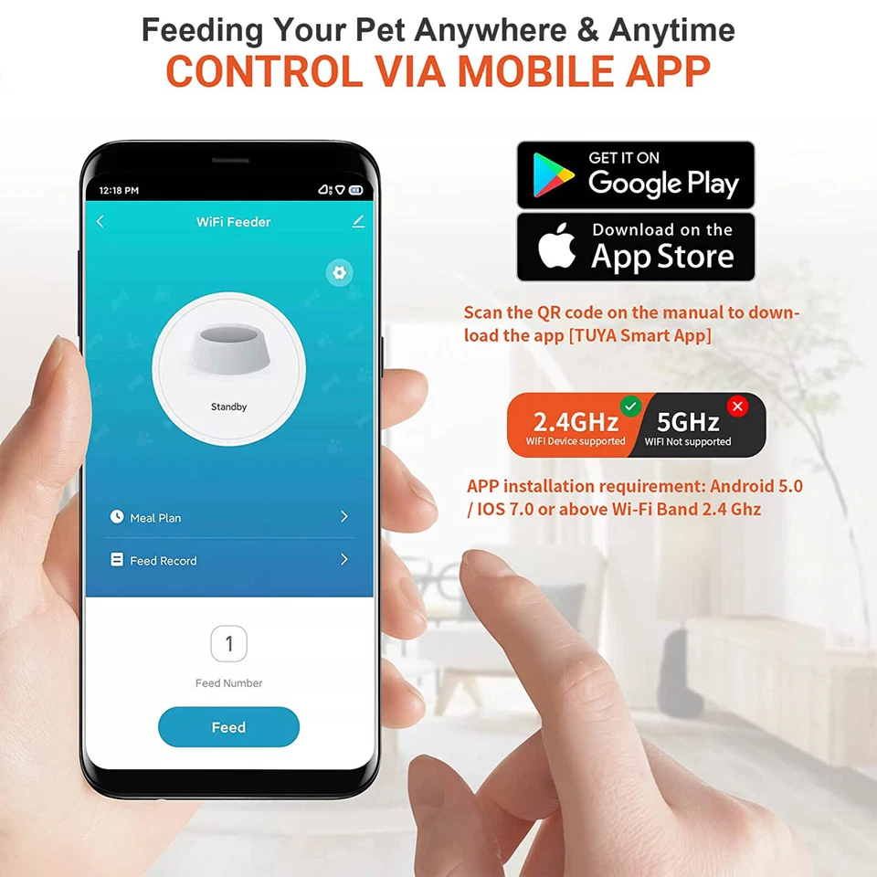 3L WLAN APP Futterautomat Katze Automatischer Futterspender für Katze und Hund - Bild 3 von 4