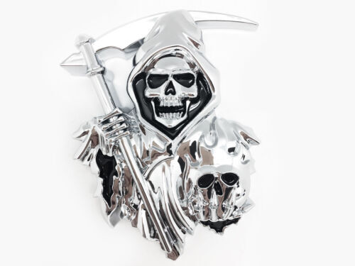 2 Autocollants Skull Tête De Mort – 9x8 Cm – Mains – Punisher – Brillant – Neuf