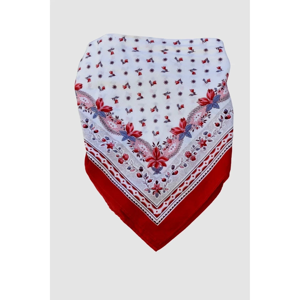 Juego de 2 cuentas vintage de pañuelos occidentales rojos y blancos estampados de cachemira para mujer Foto 4 de 4