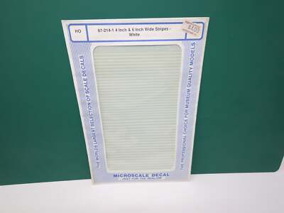 MICROSCALE 87-214-1 HO Scale 4 Inch & 6 Inch Wide Stripes - White Decals