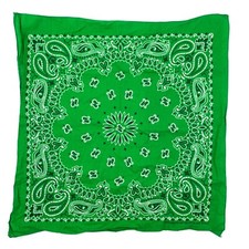 Vintage 15187 Hav-A-Hank Western Paisley Lime Green Scarf Bandana 20" x 20"