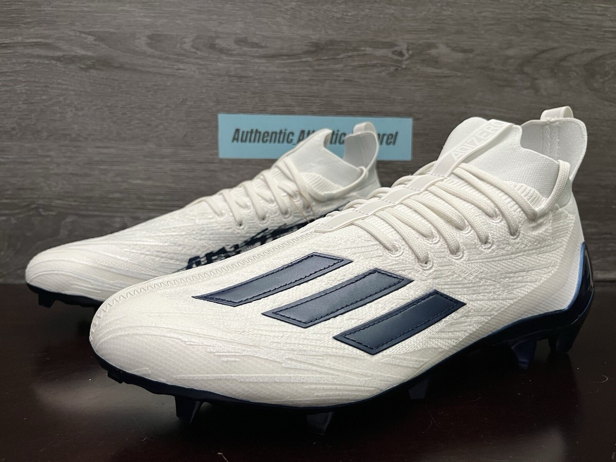 Adidas Adizero Primeknit White Navy Blue Football Cleats 