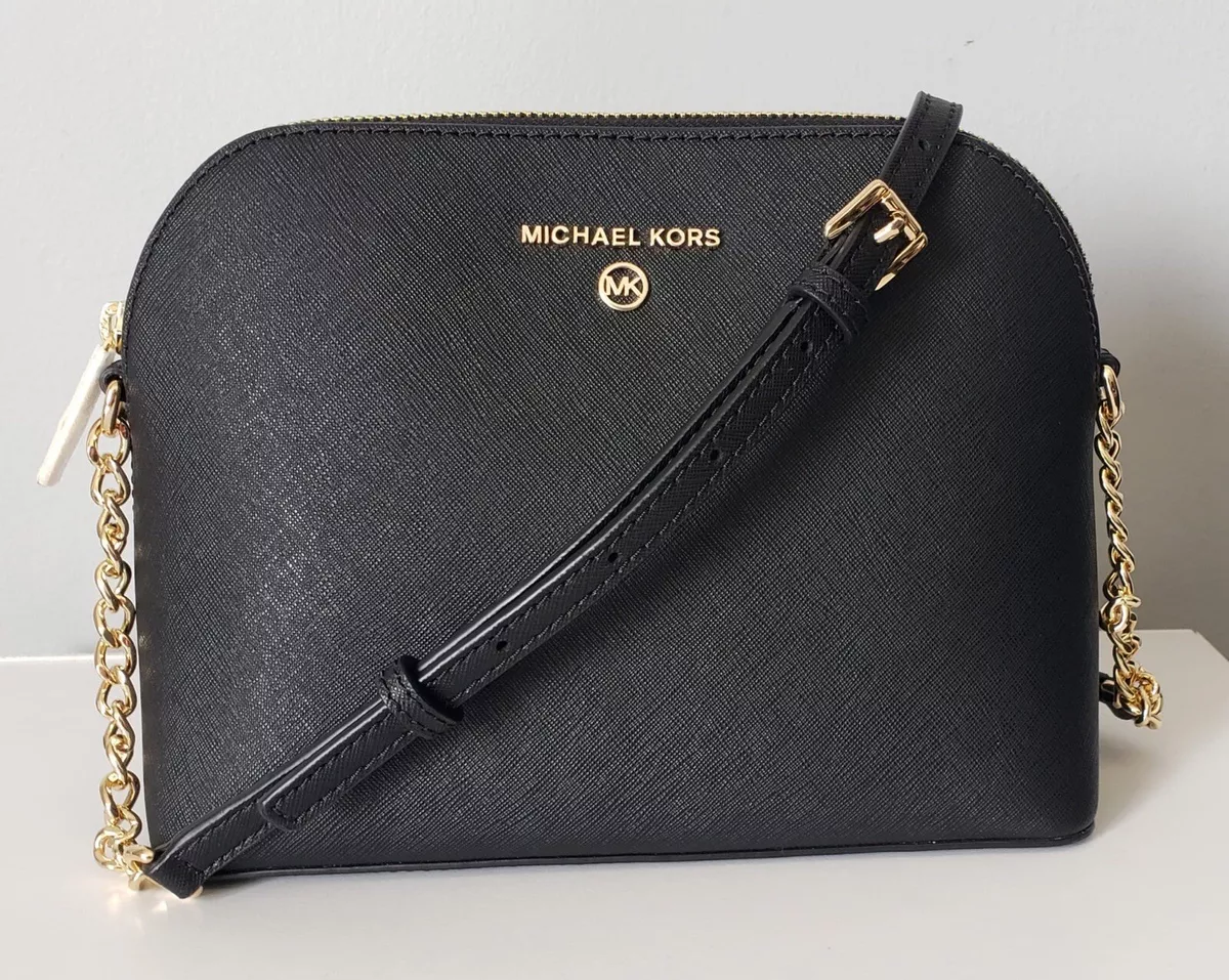 Michael Kors Aluminum Yellow Stripe Cindy Dome Crossbody Bag