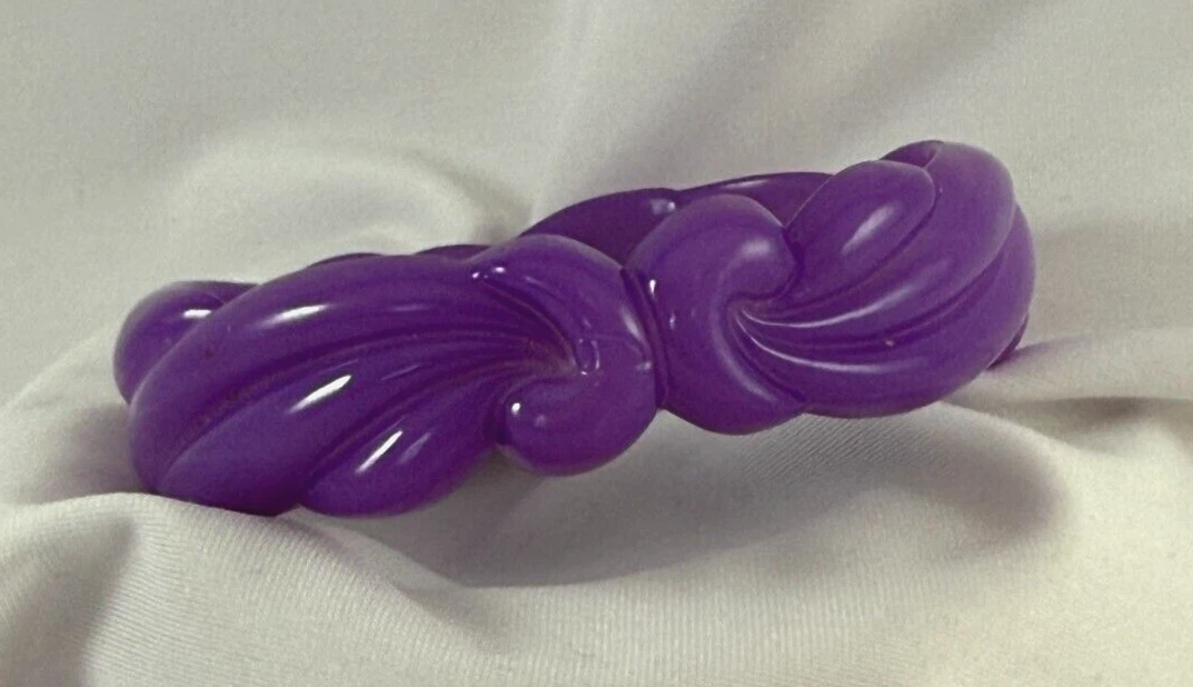 Bracelet Jonc Rigide Vintage Buch Deichmann - Plastique Dur Années 80 - Bijou Rétro