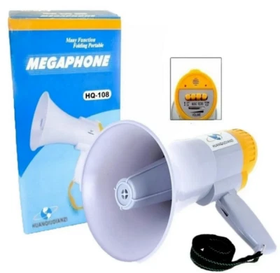 MEGAFONO PORTATILE PROFESSIONALE ALTOPARLANTE REGISTRATORE VOCALE MUSICALE 200MT